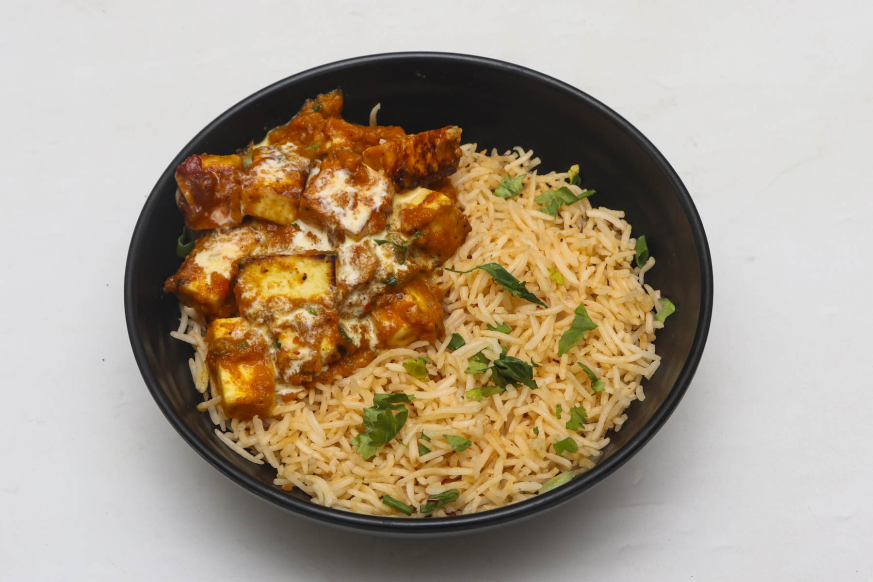 Paneer curry rice bowl