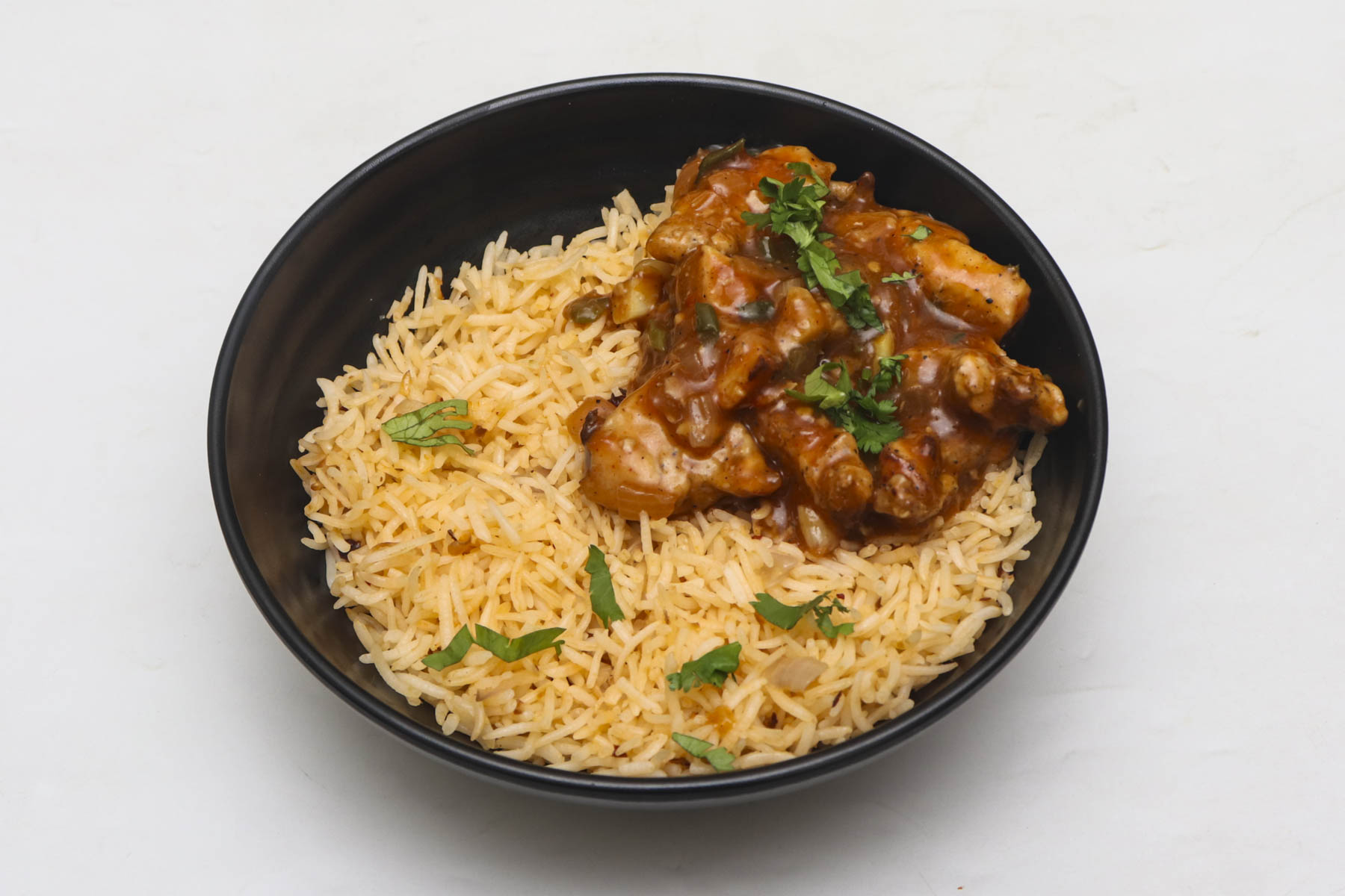 Garlic chicken rice bowl